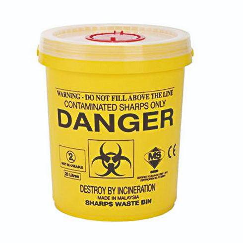 Sharp Bin with Biohazard Logo